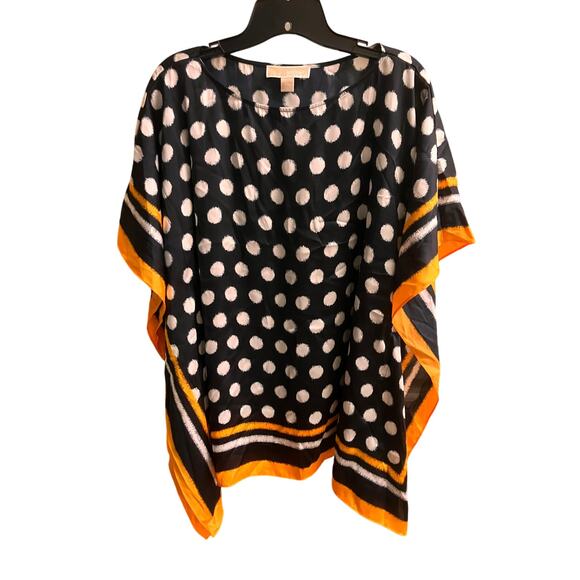 Michael Kors Polka‎ Dot Kaftan Top Blue, White, Yellow, Small/Medium Womens - Picture 1 of 8